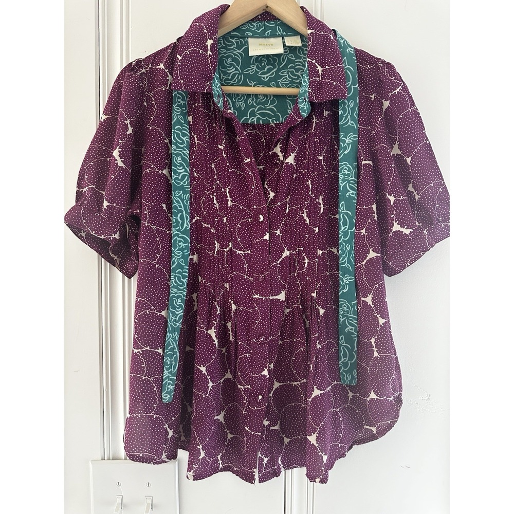 Anthropologie Maeve Blouse Polka Dot Boho Lightweight Festival Top Womens Size 8
